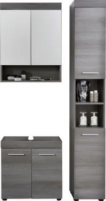 Produktbild von trendteam Bad 3-teilige Kombination Runner/Moon Sardegna Rauchsilber Melamin 103 x 190 x 31 cm