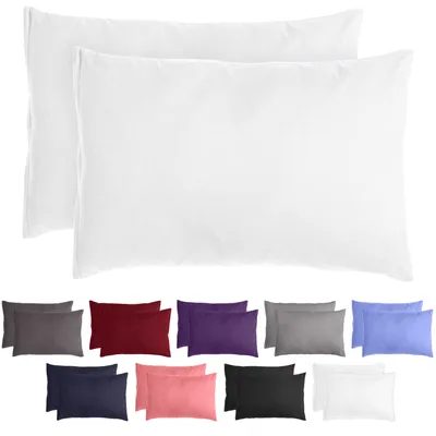 Produktbild von Komfortec Premium Kissenbezüge 2er Set 50x70 cm mit Reißverschluss, gebürstet 100% Polyester 120g/m², Kopfkissenbezug, Superweiches Kissenhülle, Weiß