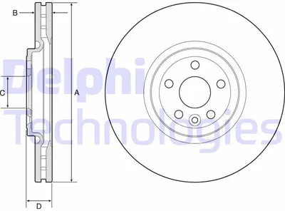 Produktbild von 2x DELPHI Bremsscheibe BG9178C für LAND ROVER Range Rover Velar (L560) 48 2mm