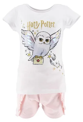 Zdjęcie produktu dla Piżama krótka Hedwig - Harry Potter, biało-różowa, rozmiar 104