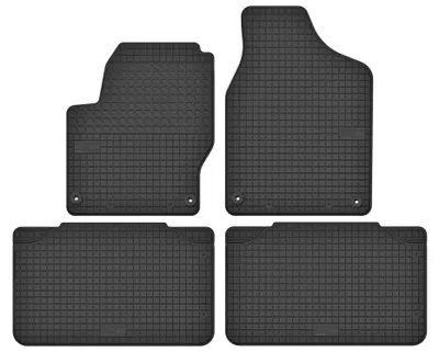 Image de Tapis de sol en caoutchouc pour Volkswagen Sharan I 1995-2010 (monospace) – 4 pièces, noirs, sur mesure