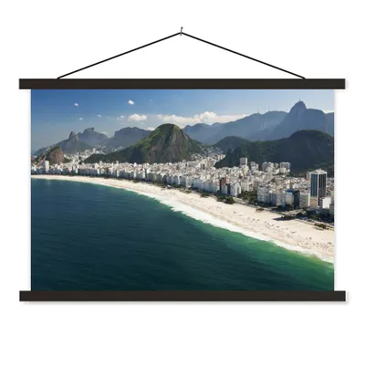 Produktbild von MuchoWow® Textilposter Brasilien - Strand - Rio de Janeiro 90x60 cm mit schwarzem Rahmen - Aufhängungssatz