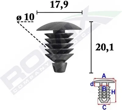 Produktbild von 10x ROMIX C70586 Clip Zier- / Schutzleiste Kofferraum