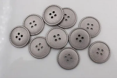 Obrázek produktu pro Kulaté kovové knoflíky, 20 mm, matná stříbrná