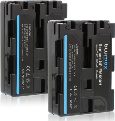 Produktbild von 2x Blumax Akku | für Sony NP-FM500H Digitalkamera | Kapazität 1400mAh  |Spannung 7,2Volt | Video- und  Kamerazubehör