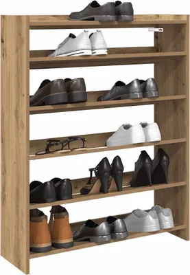 Image de BEI CLORIS Étagère à chaussures Chêne Artisan 80x25x100 cm Bois composite - Étagères à chaussures Nouveau7393610 1parcel