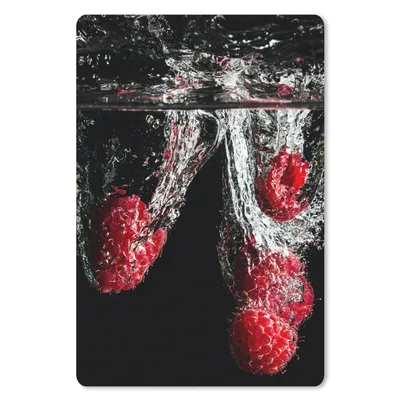 Produktbild von MuchoWow® Mauspad Mousepad Himbeeren - Obst - Stilleben - Wasser - Schwarz - Rot 18x27 cm - Mousepads - Maus Mat - Pad - Mausunterlage