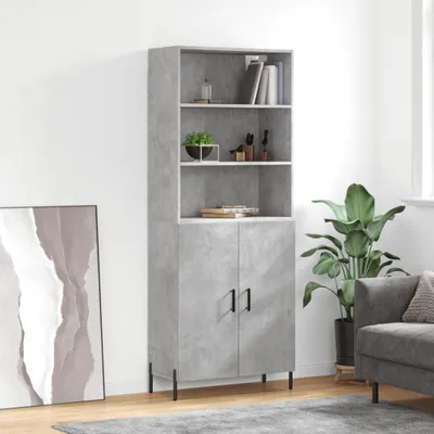 Produktbild von vidaXL Highboard Betongrau 69,5x34x180 cm Holzwerkstoff