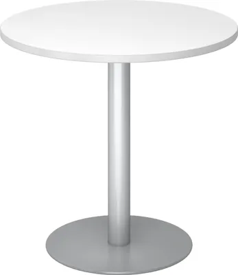 Produktbild von bümö Pausentisch klein STF - Nachbildung: Weiß, Gestell: Silber