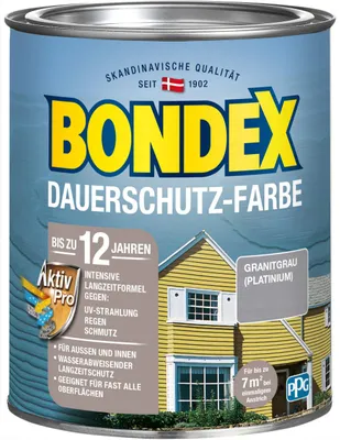Produktbild von Bondex Dauerschutz-Holzfarbe 750 ml granitgrau platinum