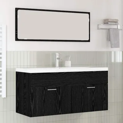 Imagen del producto de Maison Exclusive - Armario de baño, color con aspecto de roble, 100 x 38,5 x 46 cm
