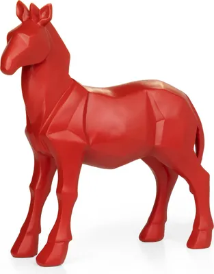Produktbild von Moritz Polygonal Deko Pferd Ponny Fohlen Nachbildungation rot Geschenk Geometrische Figuren Modern Nachbildung Skulptur Statue Tier