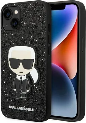 Produktbild von Karl Lagerfeld Glitter Flakes Ikonik - iPhone 14 Plus Tasche (schwarz)