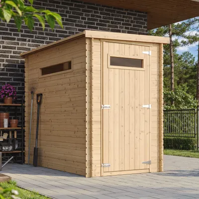 Image de Abri de jardin en bois TIMBELA M306A de 2,63 m², abri de jardin pour outils et vélos, parois de 19 mm, avec fenêtres