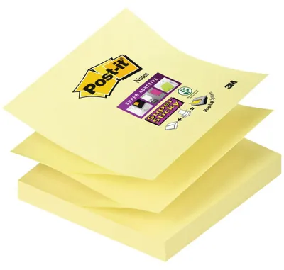 Productafbeelding van Post-it® SuperSticky R330-12SS-CY: Super Sticky plaknotities - 76 x 76 mm, geel, 12 blokken met 90 vellen per blok