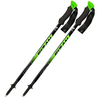 Obrázek produktu pro Trekingové hole FIZAN Compact 3 green nastavitelné 59-132 cm nejlehčí hliníkové hole na světě, pouze 158 gramů