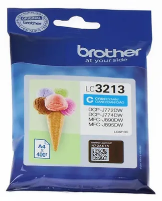 Produktbild von Brother LC3213C, Hohe (XL-) Ausbeute, Cyan, 1 Stück(e), 400 Seiten, Einzelpackung