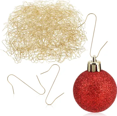 Produktbild von com-four® 600x Haken für Weihnachtsbaumschmuck - Schnellaufhänger Doppelhaken für Weihnachtsbaum-Deko - Christbaumkugel-Aufhänger, Baumhaken als Deko-Anhänger