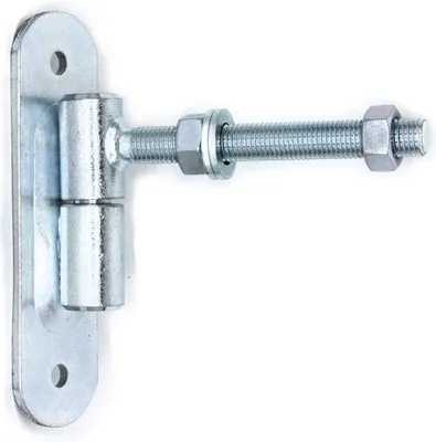 Produktbild von UHRIG M16 Torband lang einstellbar zum einhängen, mit Anschraub Platte, verzinkt & rostfrei, Scharnier Angel Beschlag für z.B. Gartentür.