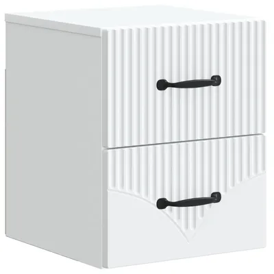 Image de Cabinet de chevet mural avec tiroir Blanc 34,5 x 33 x 40 cm