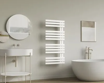 Produktbild von Rotheigner Designheizkörper SQUARE 1060 x 500 mm weiß Anschluss Einseitig unten Heizkörper drehbar