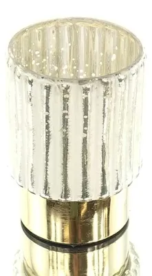 Produktbild von Kaemingk Weihnachtsteelichthalter Glas Weiß Ø ca. 7,5 cm Höhe 11,5 cm - Glas