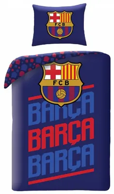 Produktbild von FC Barcelona Bettwäsche 160x200 cm + 70x80 cm 100% Baumwolle FCB-4515BL Dunkelblau Lizenzprodukt