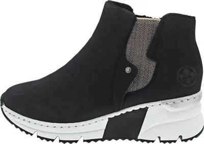 Produktbild von Rieker Damen Chelsea Boot Keilabsatz Elastikeinsatz Stiefelette X6361, Größe:40 EU, Farbe:Blau