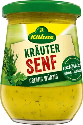 Zdjęcie produktu dla Kuehne Kraeutersenf fine tuned pikantna mocna musztarda w kremie 250ml