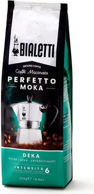 Obrázek produktu pro Bialetti Perfetto Moka Decaf, 250 g, Středně pražená, Káva, 40% Arabica, 60% Robust, Taška