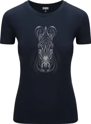 Immagine prodotto di Diarbo T-shirt da donna con stampa di ritratti di animali selvatici e testa di zebra blu scuro taglia L