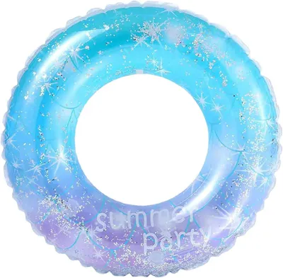 Produktbild von Aufblasbarer Schwimmring 90 cm, Glitzerdesign, für Erwachsene, für Strand und Schwimmbad