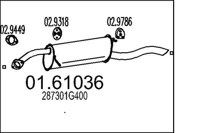 Produktbild von MTS 01.61036 Endschalldämpfer für KIA RIO II Stufenheck (JB) Auspuff