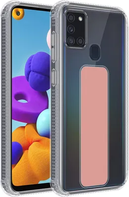 Produktbild von Cadorabo Schutzhülle für Samsung Galaxy A21s Hülle in Rosa Etui TPU Silikon Case Cover Standfunktion