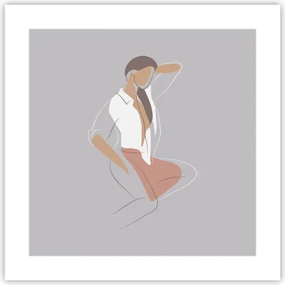 Produktbild von Poster - Poster ohne Rahmen - Frau Grafik Modern - 40x40 cm - Wand Bild - Wanddeko - Wandbilder - Kunstposter - Wandposter - Bilder - Kunstdruck - Wanddekoration - Wandbild - P2XAC40x40-4266