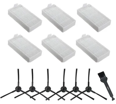 Ersatzteil-Set für ILIFE ZACO V3-V5x: 6 Filter + 6 Seitenbürsten