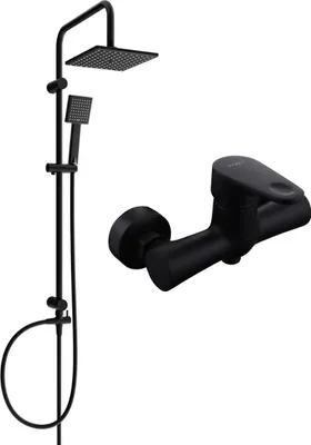 Immagine prodotto di Mexen Tord set doccia esterno con soffione e batteria doccia Kama, nero - 72540200-70