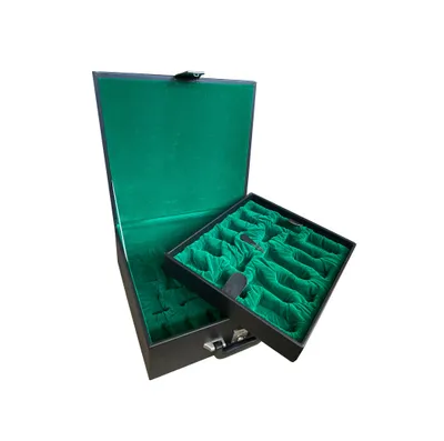 Produktbild von ROOGU Massiv Koffer Box Schatulle Schachfiguren Aufbewahrung Filz Doppelfach XL
