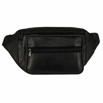 Produktbild von Echtleder Bauchtasche in Schwarz geschmeidiges Leder Gürteltasche Crossbag