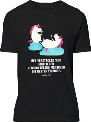 Produktbild von Mr. & Mrs. Panda Größe XXL T-Shirt Einhorn Sekt - Schwarz - Geschenk, Shirt, Tshirt, Lustiges, Party, BFF, Einhörner, Freundin, mit Spruch, Unicorn, Mädelsabend, Oversize