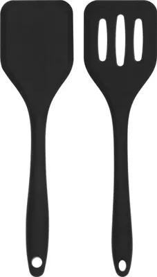 Immagine prodotto di Set di 2 spatole Krumble - Piccolo - Spatola - Spatola da gourmet - Set da campeggio - Utensili da cucina - Utensili da cucina - Nero - Silicone
