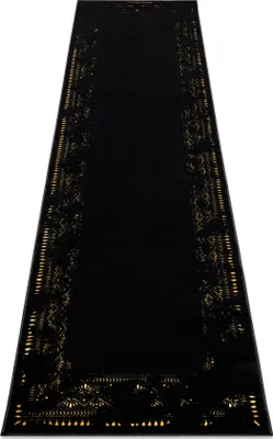 Produktbild von Modern GLOSS Teppich, Läufer 408C 86 Rahmen stilvoll, glamour, art deco schwarz / gold Schwarz 80x300 cm