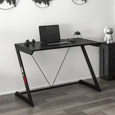 Zdjęcie produktu dla Skye Decor, Zoned - Black, biurko gamingowe, czarne, 100% PŁYTA POWLEKANA MELAMINĄ, 120 x 77 x 60 cm