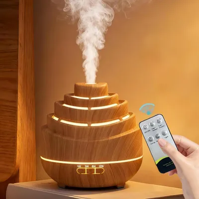 Produktbild von Luftbefeuchter, Diffuser, Aroma, Ultraschall-Vergeber, Diffusor, 7 Farben Wechsel, 550ml Wassertank, für Schlafzimmer, Büro, Yoga, Spa,Fernbedienung