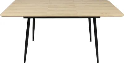 Produktbild von Esstisch ausziehbar – Moderner Tisch mit Metallgestell für 4 bis 6 Personen Holzoptik mit Metallbeinen, 120-160×80x75 cm (LxBxH), Eiche Hell