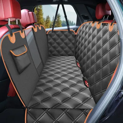 Imagen del producto de Manta para el asiento trasero del coche para perros, con protección lateral y ventana de visualización - Negra
