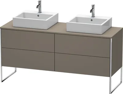 Image de Duravit XSquare Meuble sous-vasque sur console au sol, pour deux vasques, 4 tiroirs, 1600x778x548mm, XS4927B9090