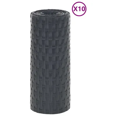 Produktbild von Balkon-Sichtschutze 10 Stk. Anthrazit 255x19 cm Poly Rattan