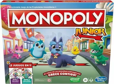 Immagine prodotto di Gioco da tavolo Monopoly Junior - Tabellone a 2 facce - 2 giochi in 1 - Gioco del Monopoly per bambini e bambine - Giochi per bambini HASBRO
