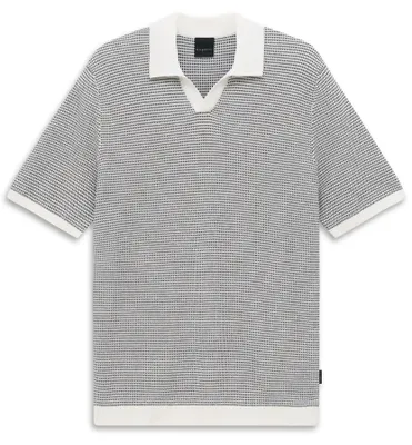 Produktbild von Bugatti Herren Poloshirt Halbarm Gestrickt Zweifarbig mit offenem Kragen